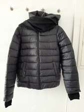 Soccx Winterjacke schwarz mit Kapuze und integriertem Schal Damen Gr. 36/S