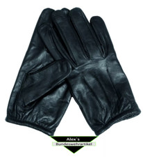 Handschuhe Kevlar Aramid Schnitthemmend Schwarz Leder Polizei Security S-XXL 