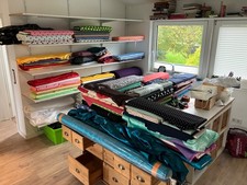 Stoffe Restposten Meterware ca. 100 Ballen verschiedene Stoffe / Farben