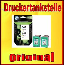 2x Orig. HP 343 Officejet H470 H470b H470wbt K7100 Photosmart 2570 2575 2610 NEU