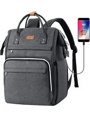 Rucksack Damen  Schulrucksack 15.6 Zoll Laptopfach, Usb-Ladeanschluss Grau TOP