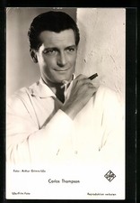 Schauspieler Carlos Thompson mit Zigarre, Ansichtskarte 