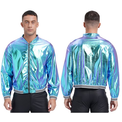 Herren metallic jacke - herren, langarm