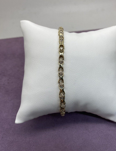 Tennisarmband 10kt gelbgold - tennisarmband,
