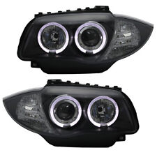 Scheinwerfer Angel Eyes für BMW E81 E82 E87 E88 Bj. 2004-2011 Schwarz