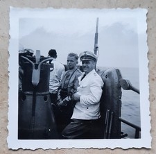 Foto Komanndant Kapitän auf Turm U-251 + U-862 U-Boot Uboot Kriegsmarine