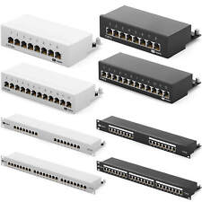Patchpanel Cat6 Cat6a 8/12/16/24-Port RJ45 geschirmt Desktop Aufputz 1-10 GB LAN