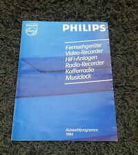 PHILIPS Auswahlprogramm 1984 Prospekt Magazin Fernsehgeräte Kofferradio Flyer 