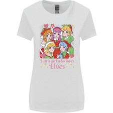 Anime A Mädchen Wer Loves Elfen Weihnachten Damen Breiter Schnitt T-Shirt