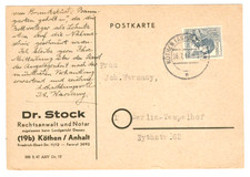SBZ Sachsen-Anhalt, Postkarte