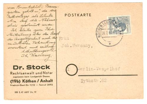 Sbz sachsen anhalt postkarte - sbz, sachsen-anhalt,