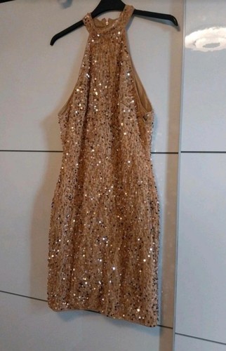 Glitzerkleid pailletten gold - glitzerkleid,