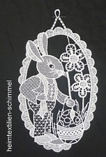 PLAUENER SPITZE ® Fensterbild OSTERHASE Fensterdeko Ostern HASE Frühling weiß