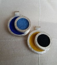 "Filzis" Anhänger 925ér Silber matt wandelbar "Duo rund" mehrere Farben  