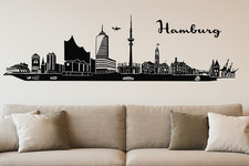 Hamburg Skyline Wandtattoo