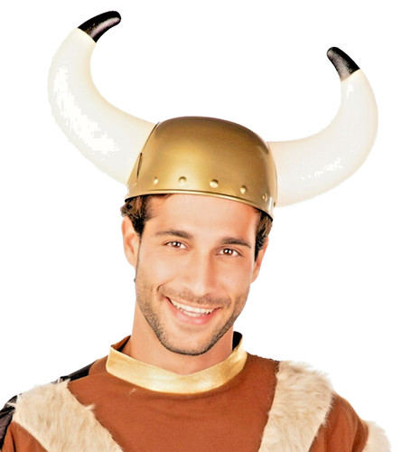 Goldener wikingerhelm mit - wikingerhelm,