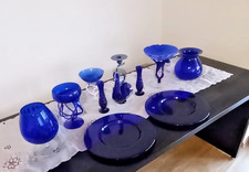 GLASWAREN KONVOLUT KOBALTBLAU SCHALEN TELLER VASEN KERZENLEUCHTER
