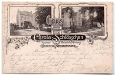 Ak Chemnitz Gruss aus dem Restaurant Carola-Schlösschen, Heinrich Minkos