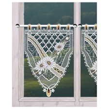 Scheibenhänger Margeritenzauber Plauener Spitze Scheibengardine Blume 35 x 23 cm