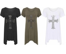 Damen Frauen Diamant Kreuz