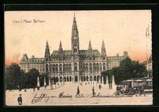 Ansichtskarte Wien, Neues Rathaus, Strassenbahn 