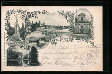 AK Aschaffenburg, Panorama, Pfarrkirche, Bahnhof und Schönbusch-Schlösschen 189 