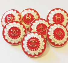 Gold Rot 7 Knöpfe Set 20 mm