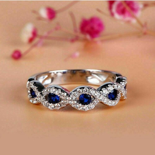 Rund blau halo diamant - rund,