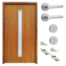 Ausstellungstür #KI05 Seitentür Hintertür ATU68 mit Zarge DIN Rechts 110x207 cm