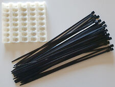 40 Kabelbinder cimco schwarz 4,5 x 280mm + 40 Halter weiß Kabelhalter 15x25x12mm