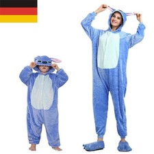 Kind Erwachsenes Blue Stitch Nachtwäsche Cosplay Cartoon Pyjama Kostüm Jumpsuits