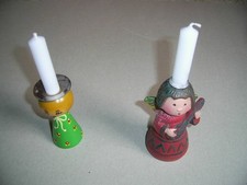 2 Kerzenhalter  Engel  Holz Weihnachten DDR Kerzenleuchter
