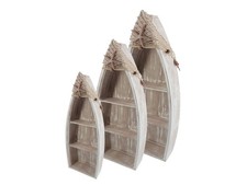 NOOR Living Dekorative Regale in Bootsform, 3er Set, aus Holz - B-Ware neuwertig