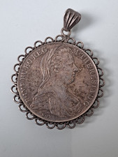 schöner, alter ,großer Kettenanhänger , Münzanhänger , Theresienthaler  , Silber