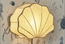 ? Vellaro Wandlampe Muschel Leinen beige – sanftes Licht – Top Zustand ?