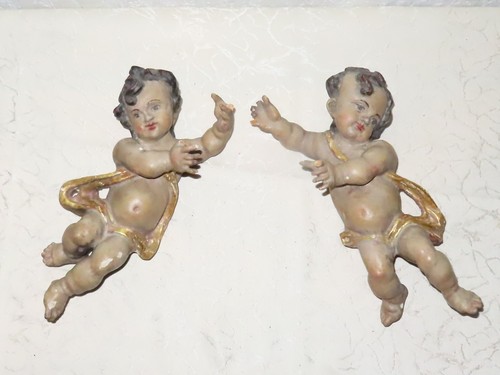 Paar antike holz putten - holz, putto
