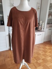 Neu S.oliver Velourleder KLEID Gr. 46 Cognac Schlankmacher Dank Der Nähte