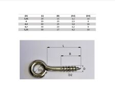 5-100x Ösenschrauben mit Holzgewinde  Augenschraube Ringschraube Edelstahl V2A