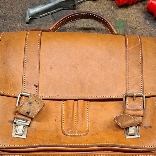 Braune leder aktentasche mit - braune,