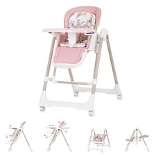 B-Ware Chipolino Kinderhochstuhl 2 in 1 Milk Shake verstellbar Babyschaukel rosa