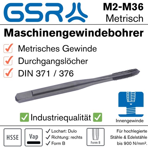 Gsr profi gewindebohrer m36 - gewindebohrer, m2-m36