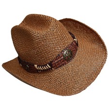 Fox Outdoor Strohhut mit Hutband Westernhut"Georgia"Cowboyhut braun Square Dance
