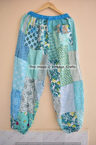 Aqua patchwork haremshose - aqua,