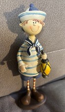 Maritime Deko Figur Matrosen Junge mit Laterne