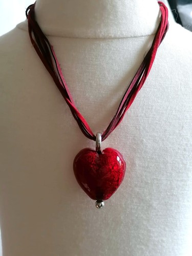 Kette collier rotes herz - collier,
