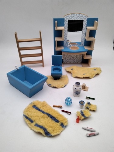 Puppenhaus badezimmer holz set - puppenhaus,