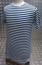 Russisch/Sowjet/USSR / Cccp Kurzärmlig Gestreift Seemann Telnjaschka T-Shirt