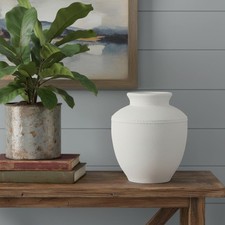16" White Terracotta Round Jug