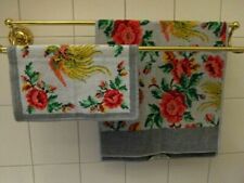 FEILER Set Seiftuch & Handtuch Phönix Pfau Vogel Rosen Chrysanthemen silbergrau