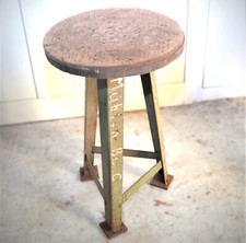 Alter Arbeitshocker Metall Industrie Schemel Hocker Industriedesign Vintage Loft